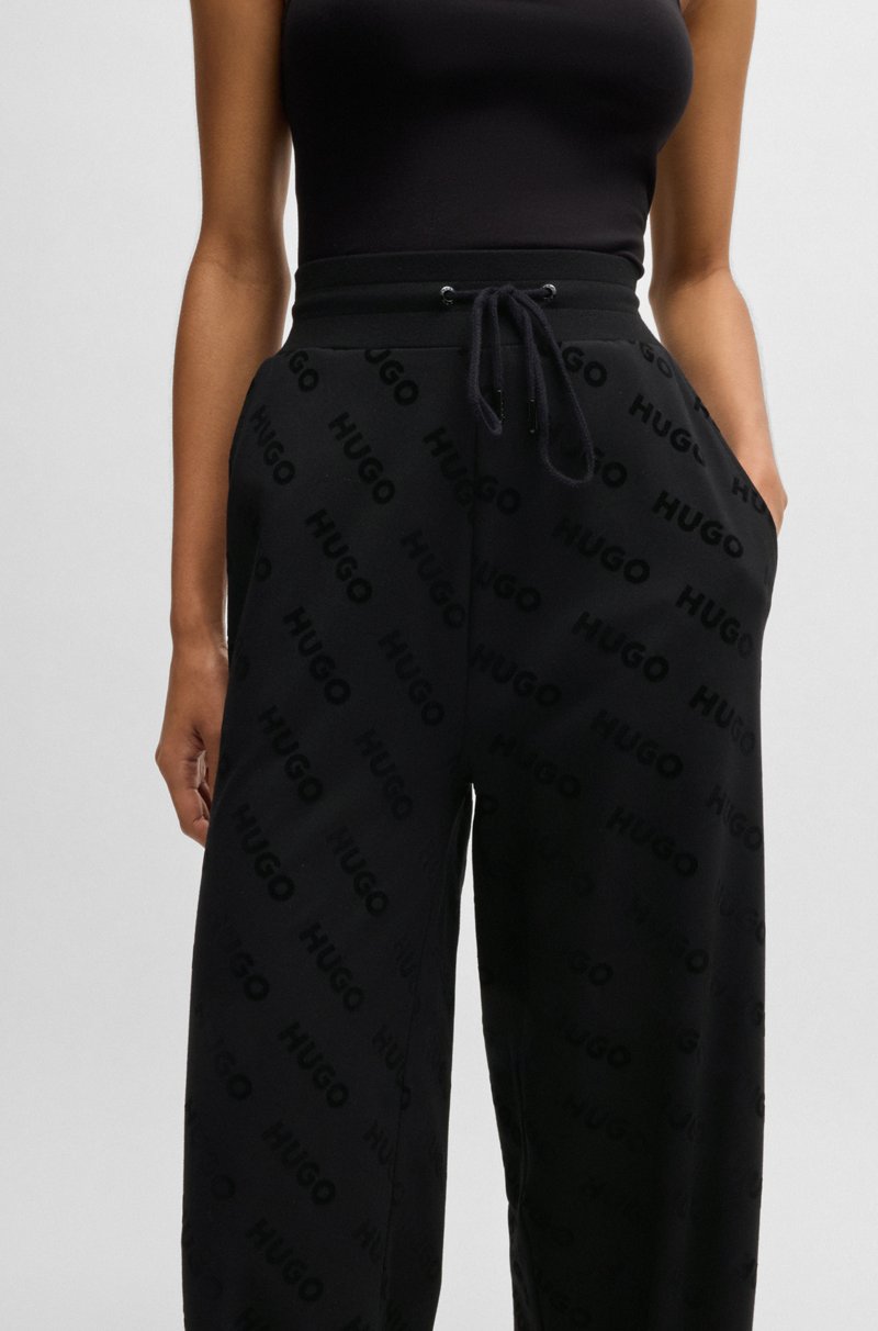 Hugo Boss Pantalones De Chándal Con Cordón Y Logos Flocados Estampados