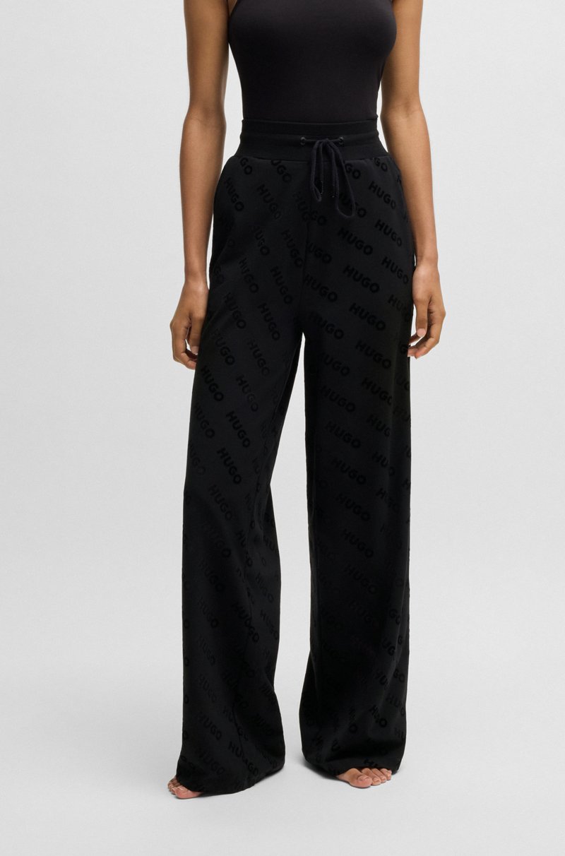 Hugo Boss Pantalones de chándal con cordón y logos flocados estampados