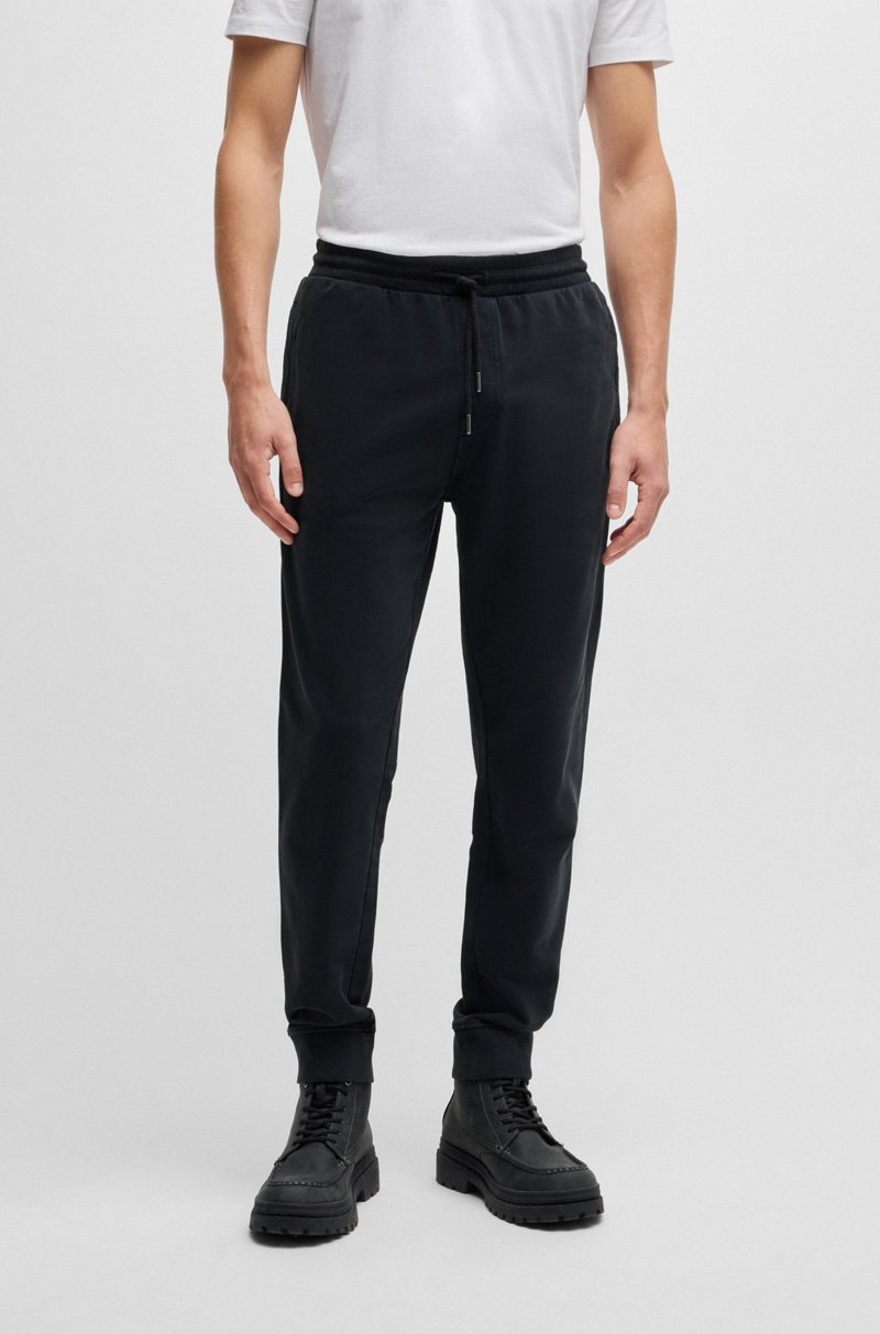 Hugo Boss Pantalones de chándal de algodón aterciopelado con detalle de logo