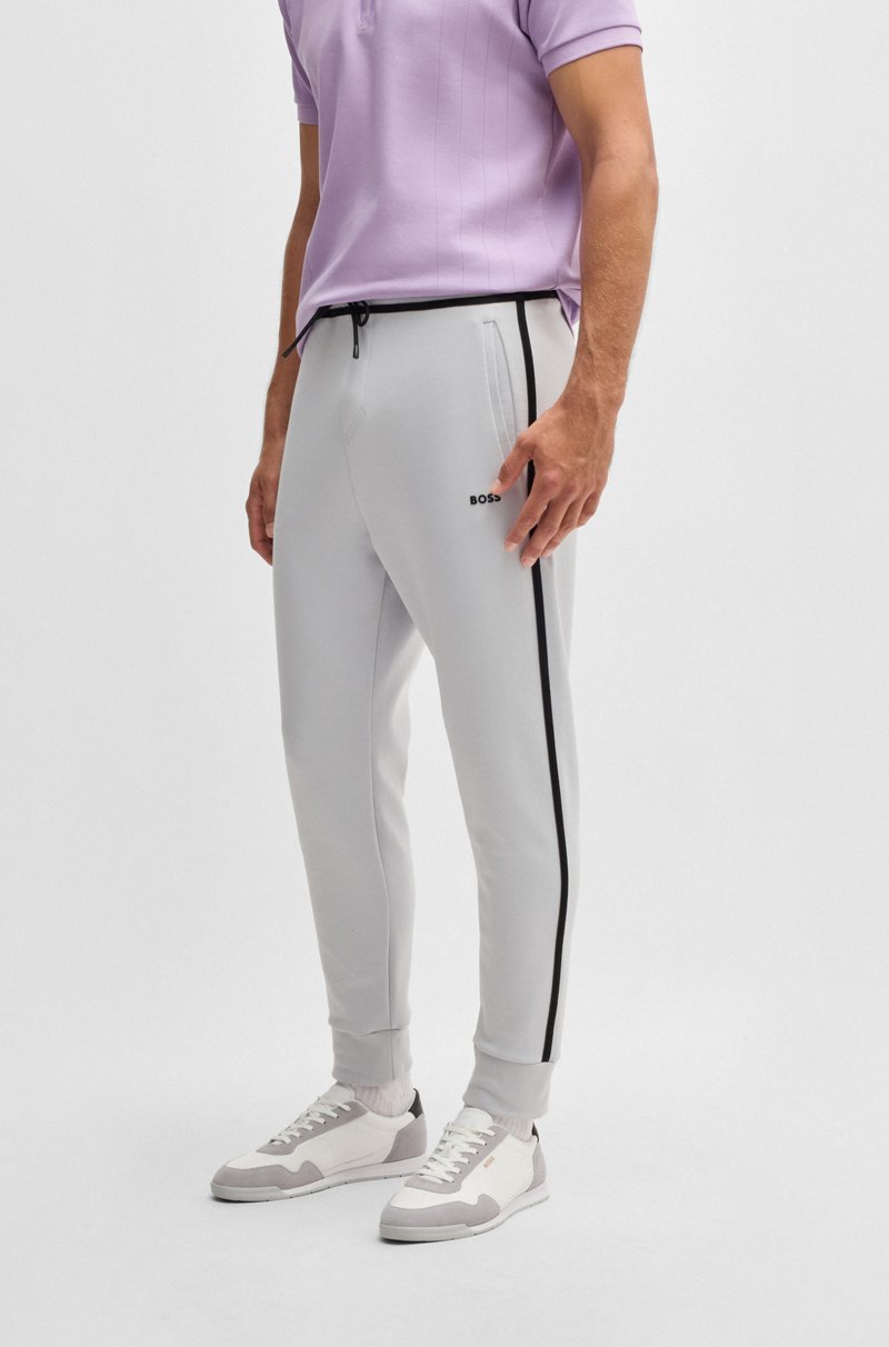 Hugo Boss Pantalones De Chándal De Algodón Con Cinta Y Logo