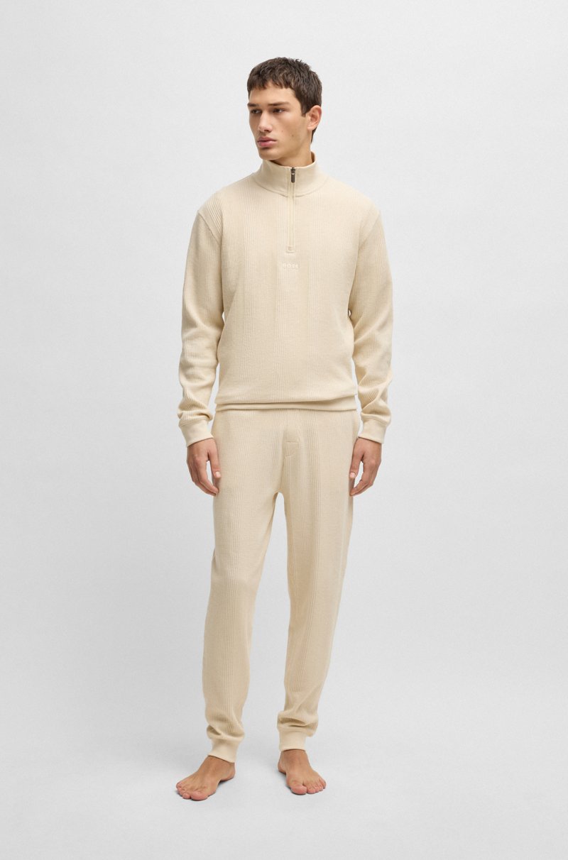 Hugo Boss Pantalones De Chándal De Algodón Con Logo Bordado