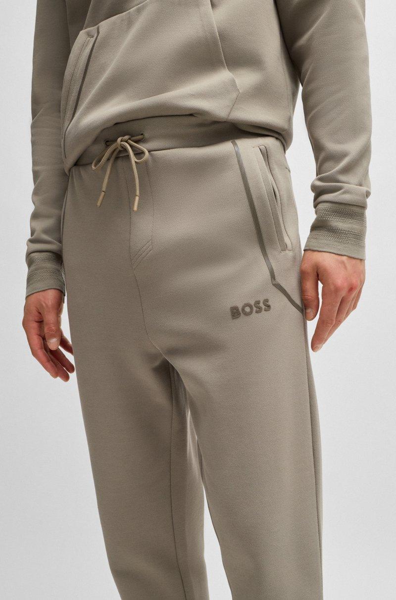Hugo Boss Pantalones De Chándal De Algodón Con Logo En Efecto Espejo