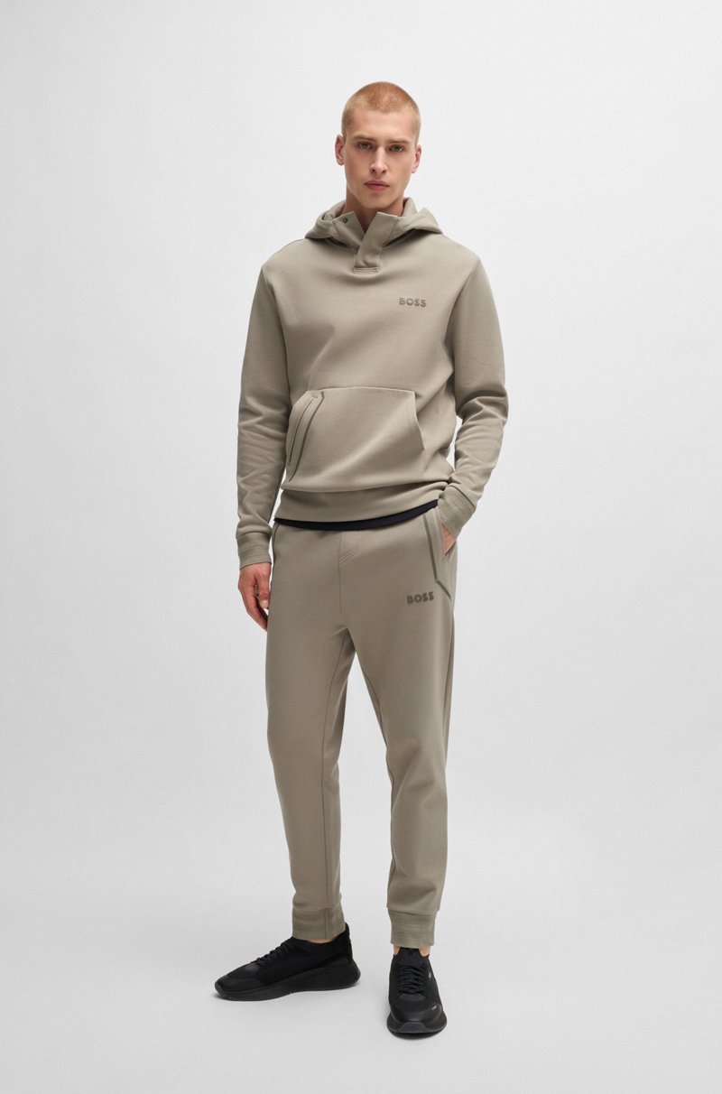 Hugo Boss Pantalones De Chándal De Algodón Con Logo En Efecto Espejo