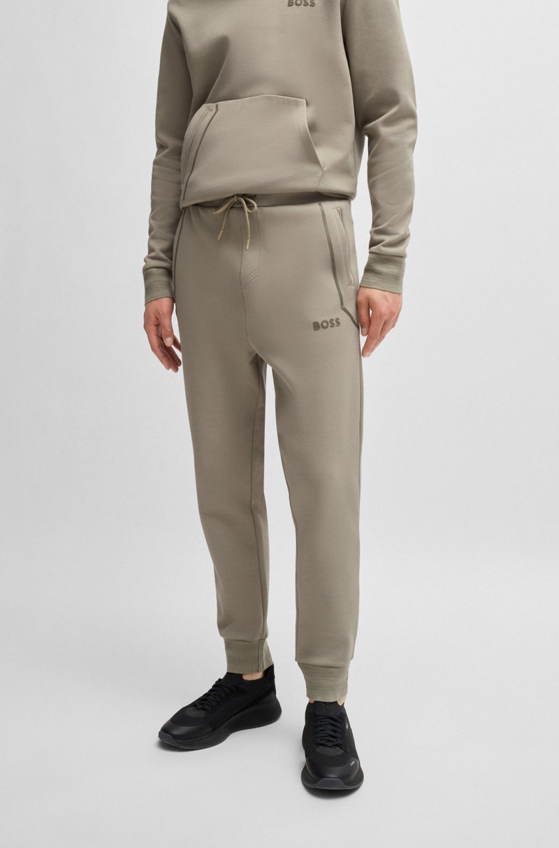 Hugo Boss Pantalones de chándal de algodón con logo en efecto espejo
