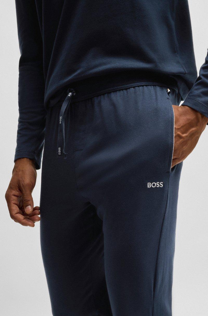 Hugo Boss Pantalones De Chándal De Algodón Elástico Con Logo Bordado
