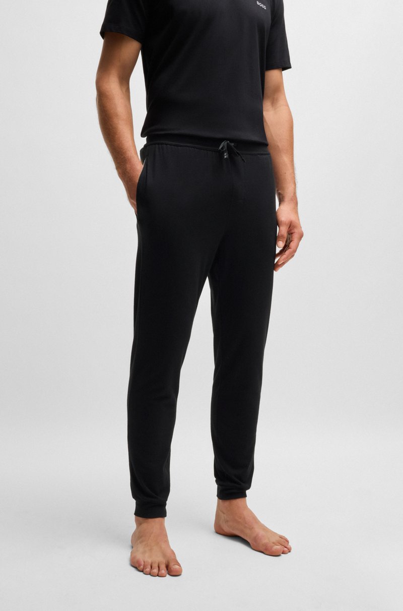 Hugo Boss Pantalones de chándal de algodón elástico con logo bordado