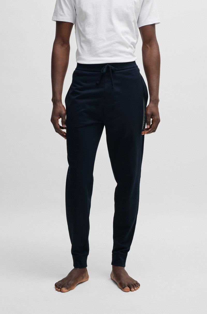 Hugo Boss Pantalones de chándal de felpa de algodón con logo metalizado