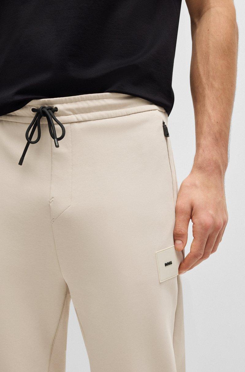 Hugo Boss Pantalones De Chándal En Algodón Elástico Con Parche De Logo