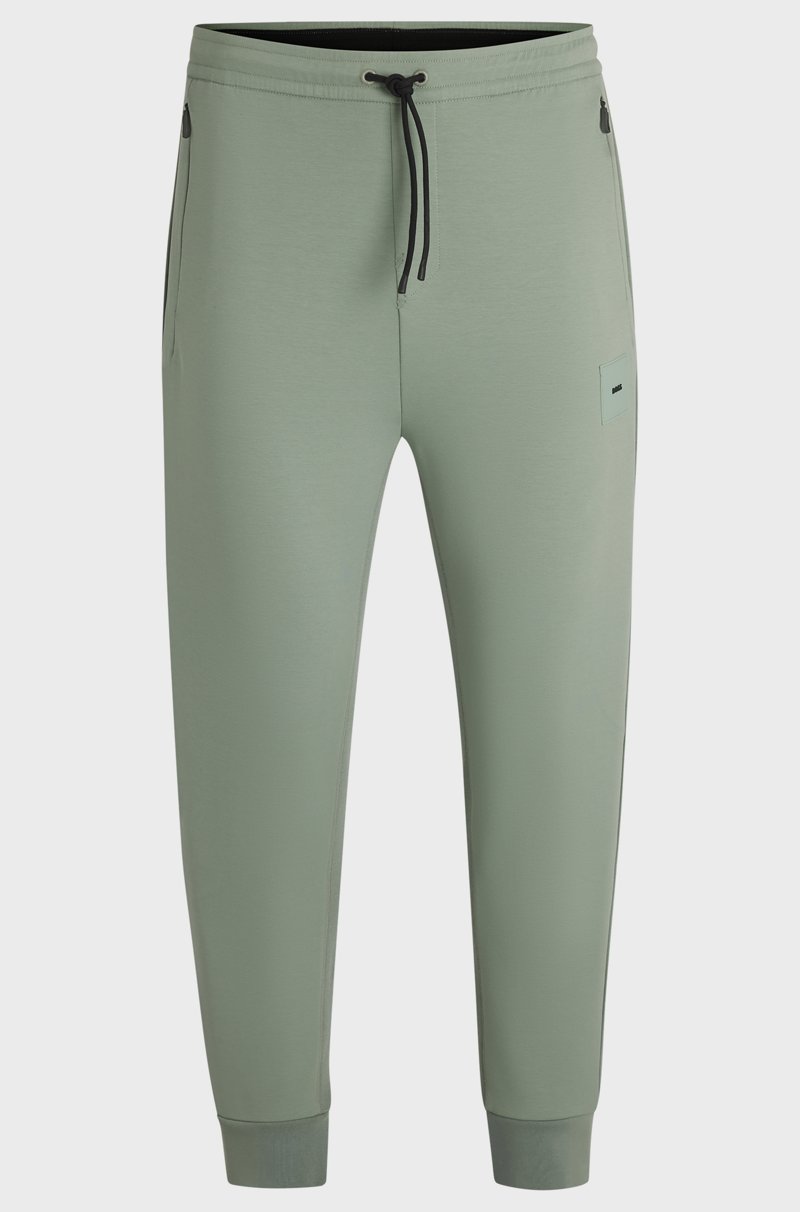 Hugo Boss Pantalones de chándal en algodón elástico con parche de logo