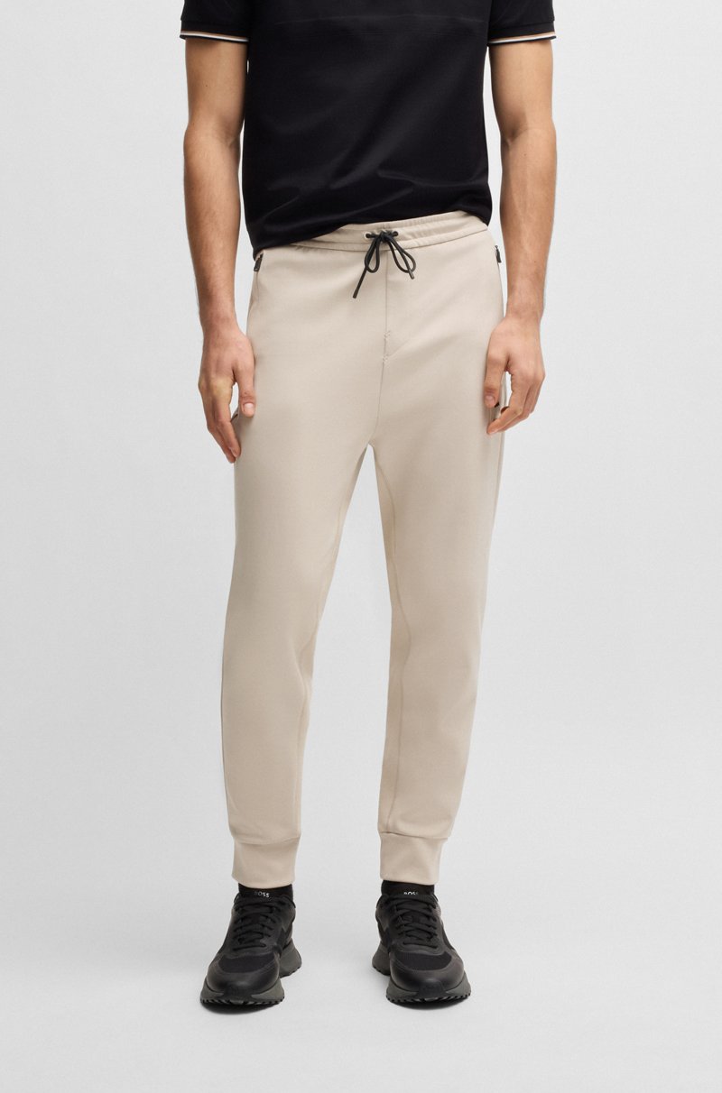 Hugo Boss Pantalones de chándal en algodón elástico con parche de logo