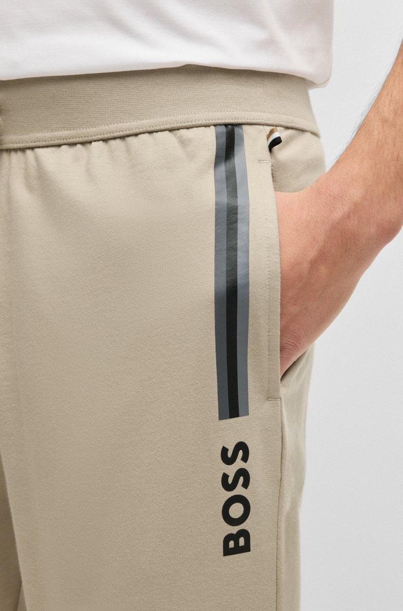Hugo Boss Pantalones De Chándal En Felpa De Algodón Con Cordón Y Logo Estampado