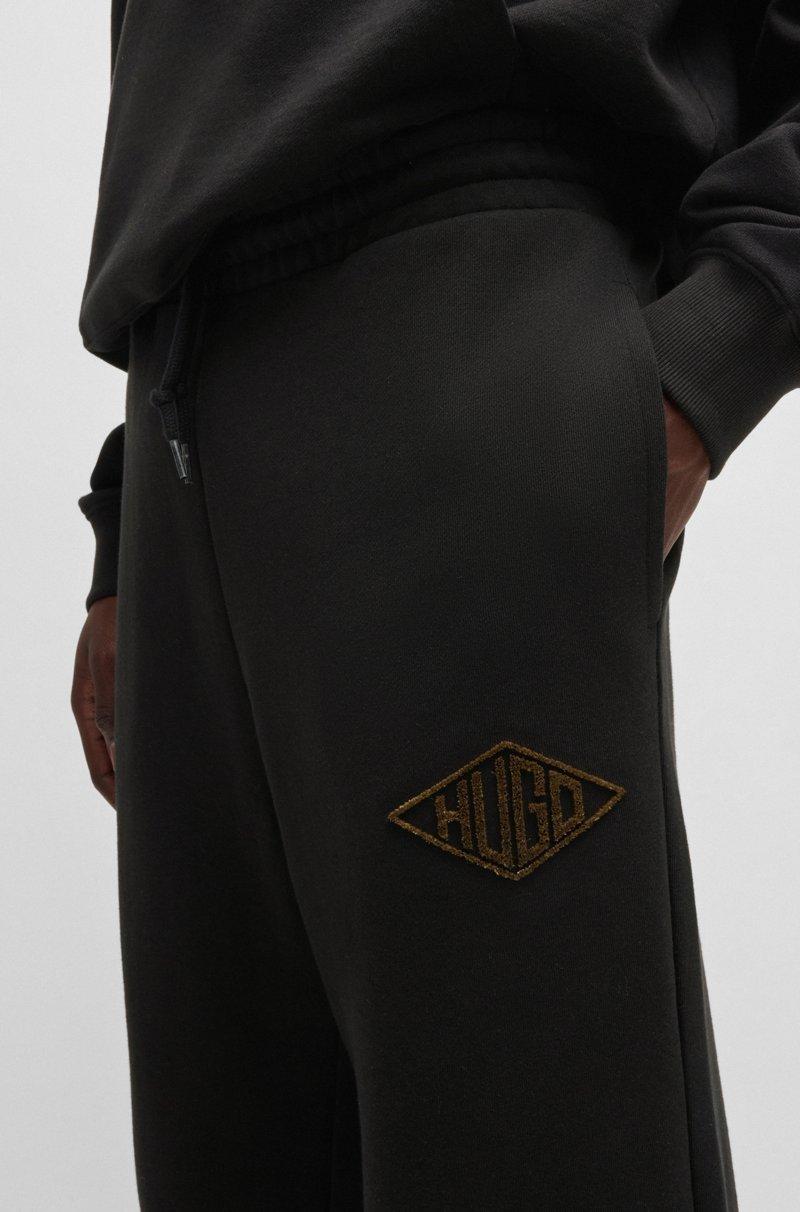 Hugo Boss Pantalones De Chándal En Felpa De Algodón Con Logo Bordado