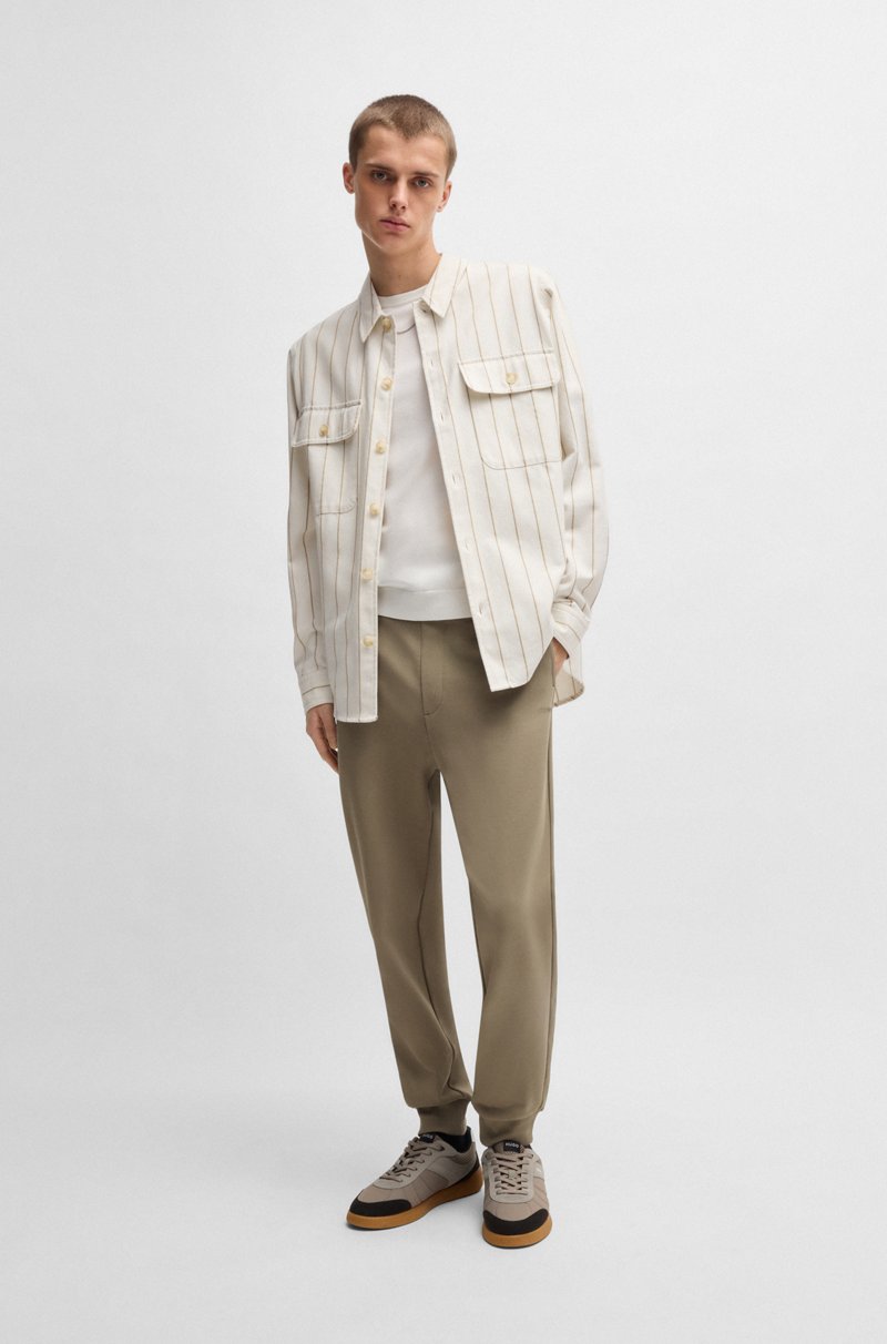 Hugo Boss Pantalones De Chándal En Felpa De Algodón Con Logo Estampado