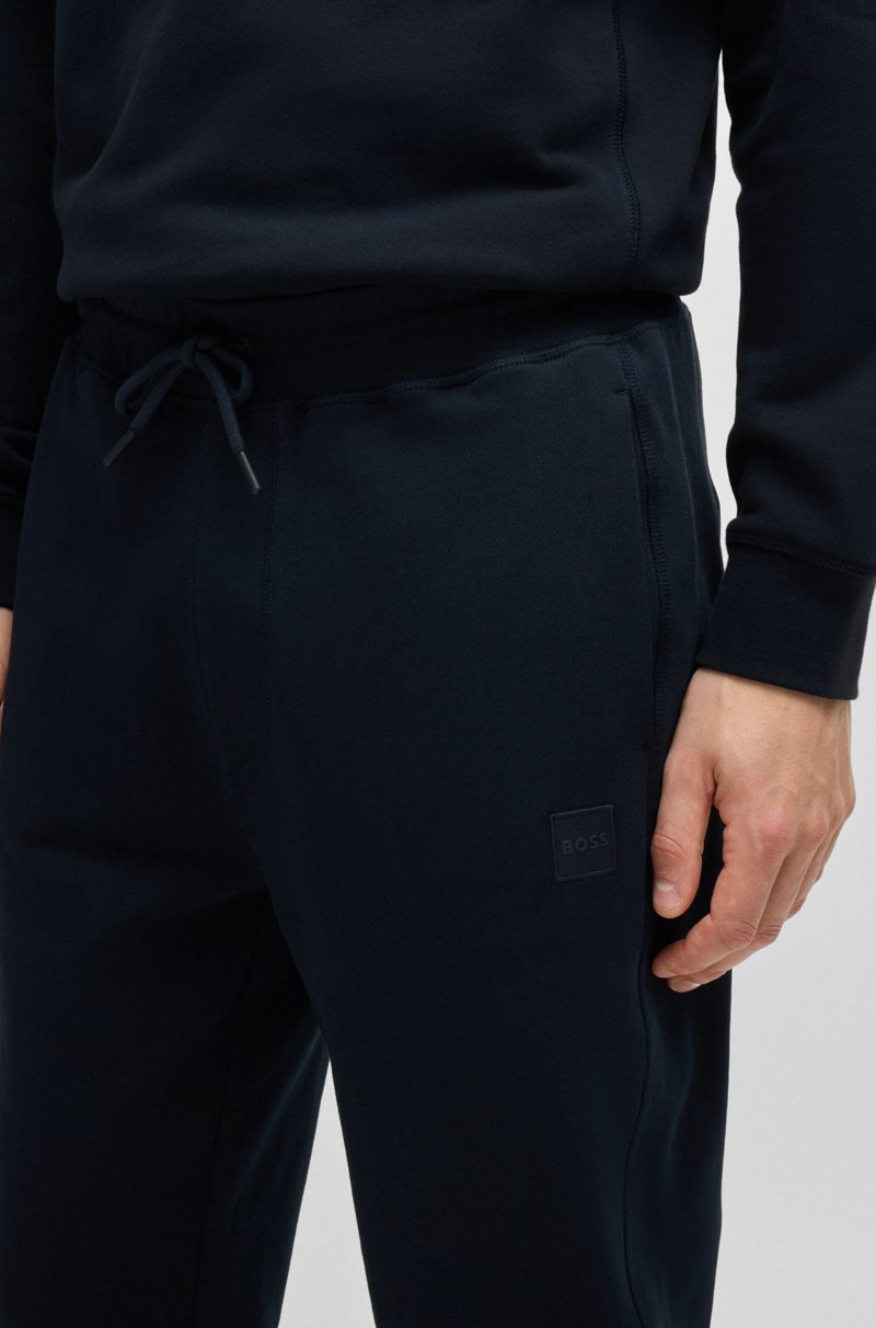 Hugo Boss Pantalones De Chándal En Felpa De Algodón Con Parche De Logo