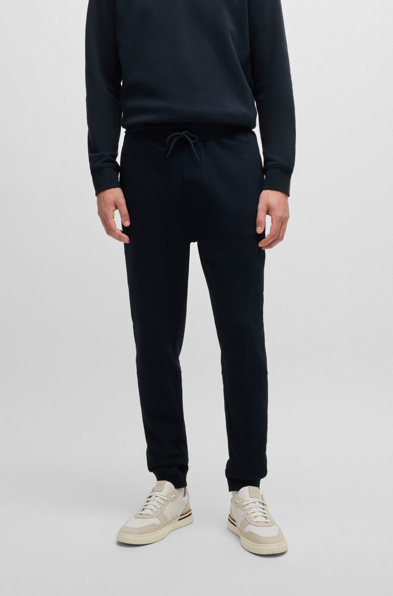 Hugo Boss Pantalones de chándal en felpa de algodón con parche de logo