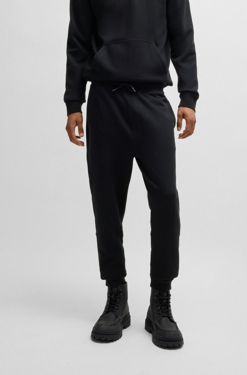 Hugo Boss Pantalones de chándal en felpa de algodón con parche de logo