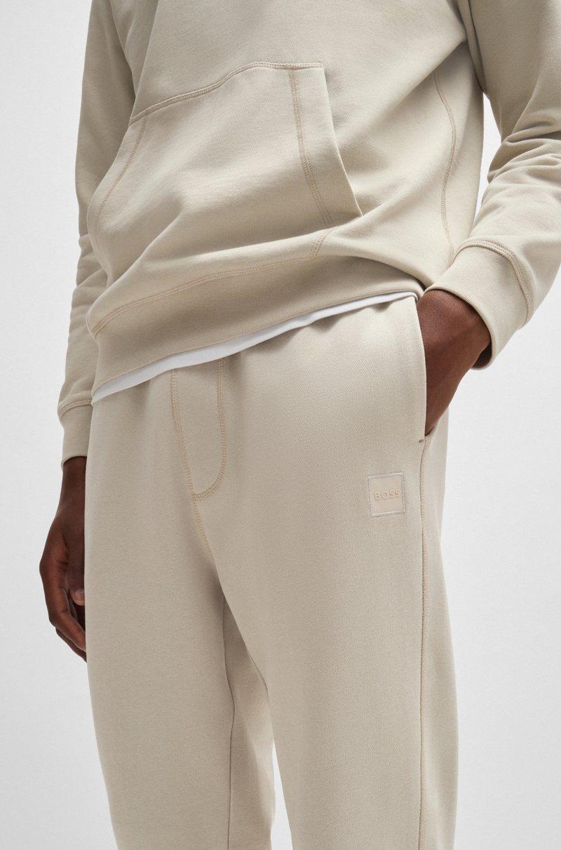 Hugo Boss Pantalones De Chándal En Felpa De Algodón Con Parche De Logo