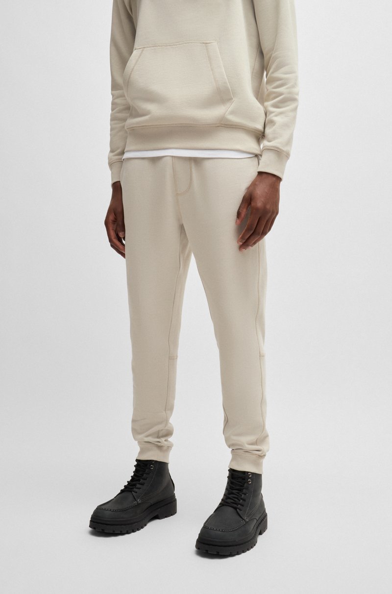 Hugo Boss Pantalones de chándal en felpa de algodón con parche de logo