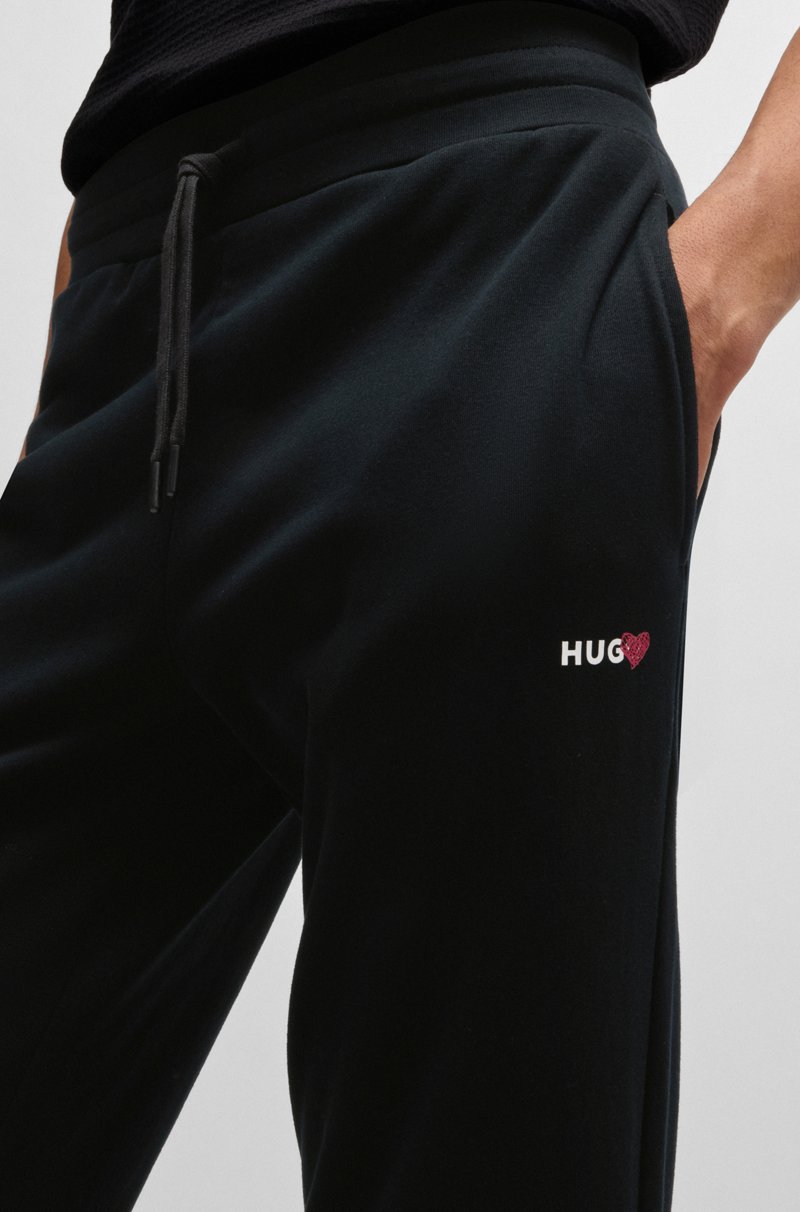 Hugo Boss Pantalones De Chándal En Mezcla De Algodón Con Logo De Corazón