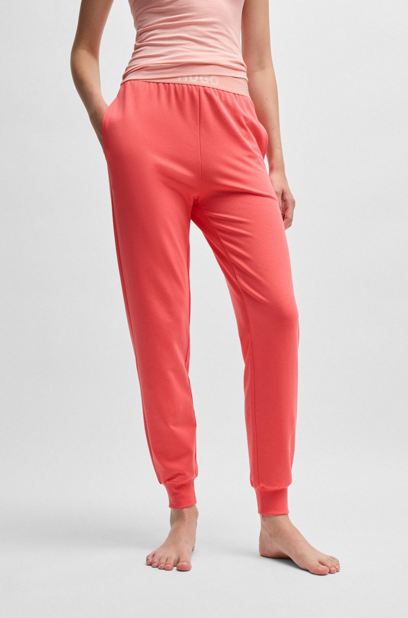 Hugo Boss Pantalones de chándal en mezcla de algodón con logo en la cintura