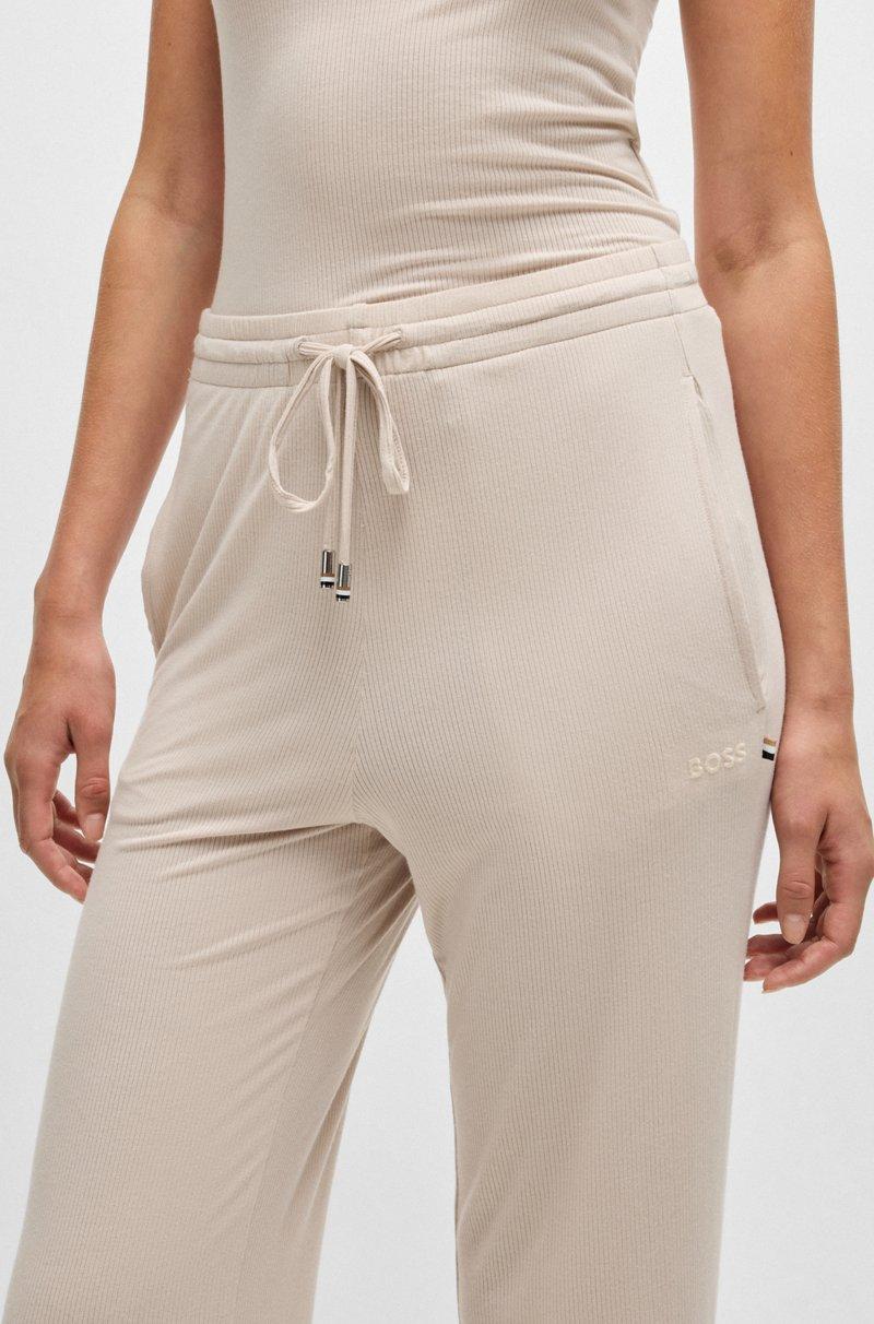 Hugo Boss Pantalones De Chándal En Punto De Canalé Con Cordón En La Cintura