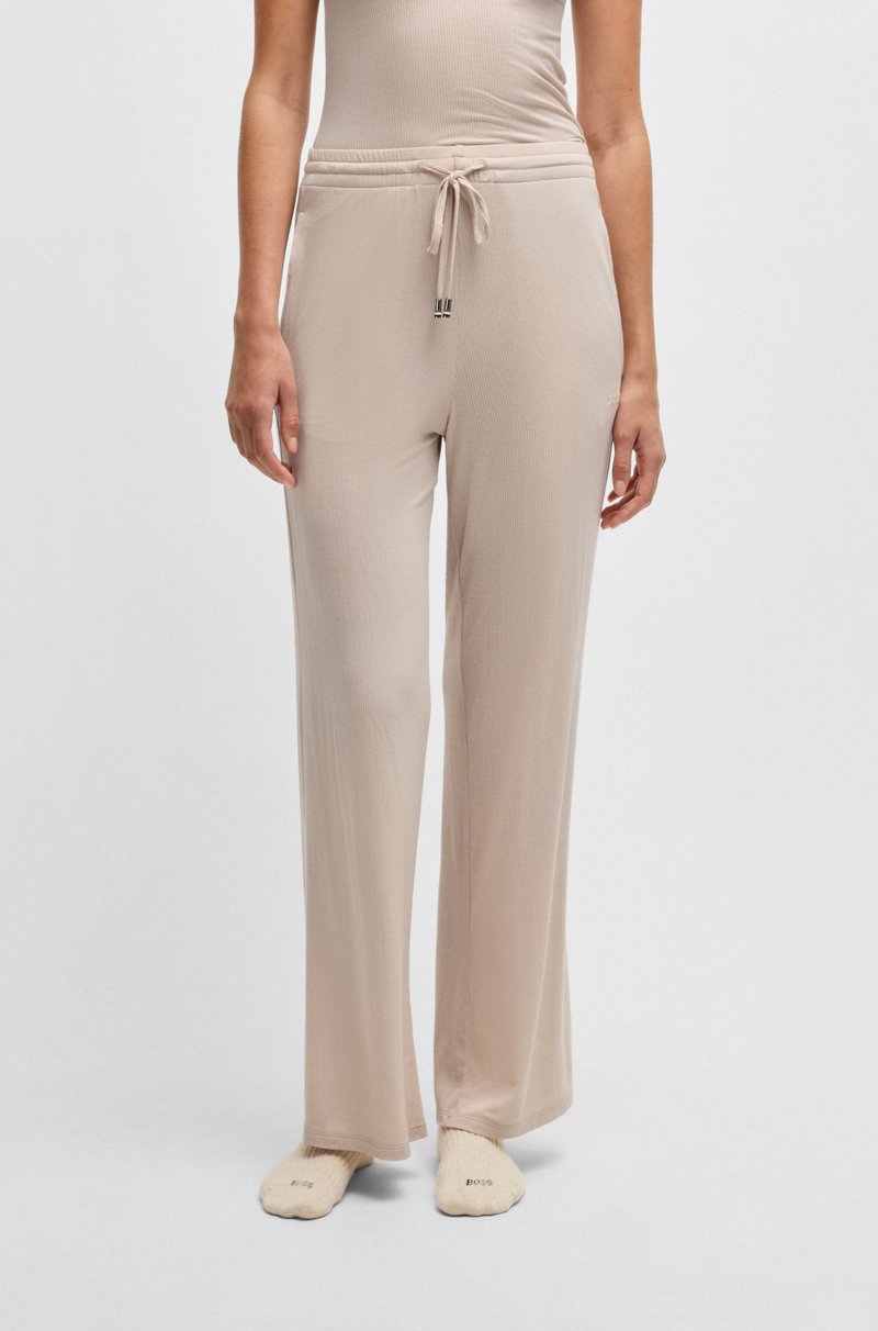 Hugo Boss Pantalones de chándal en punto de canalé con cordón en la cintura