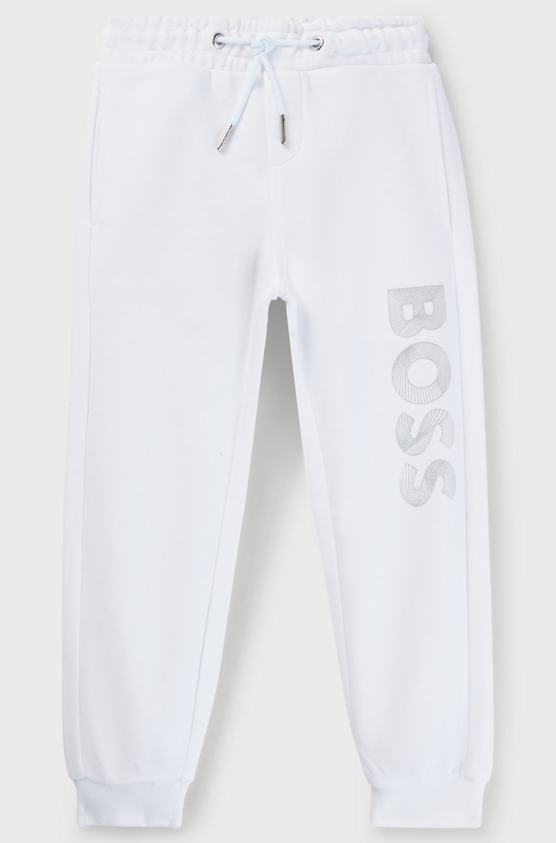 Hugo Boss Pantalones de chándal para niños con puños en los bajos y logo estampado