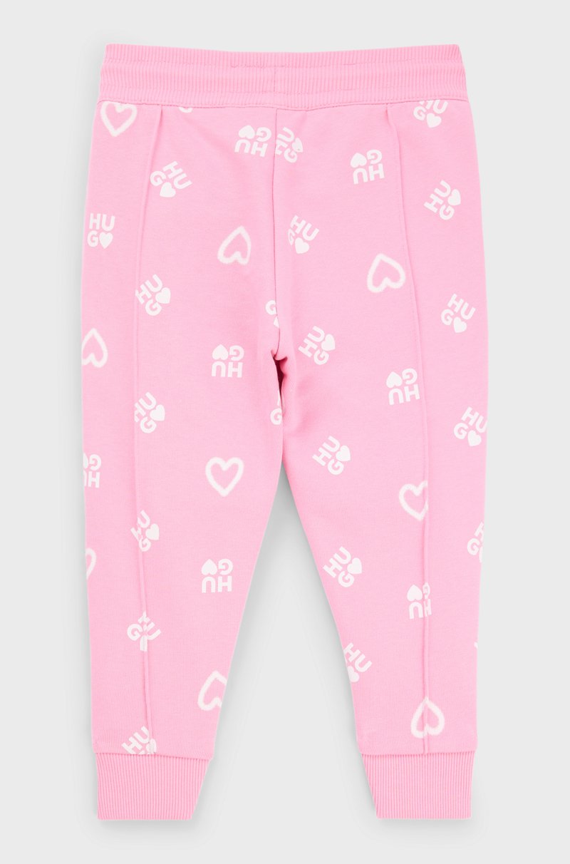 Hugo Boss Pantalones De Chándal Para Niños En Algodón Con Corazones Y Logos