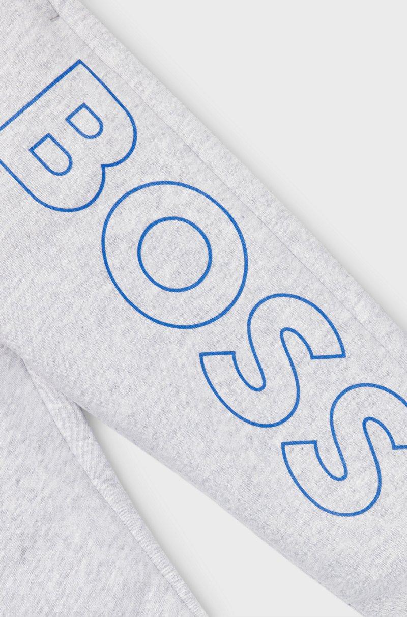 Hugo Boss Pantalones De Chándal Para Niños En Algodón Con Logo Vertical Estampado