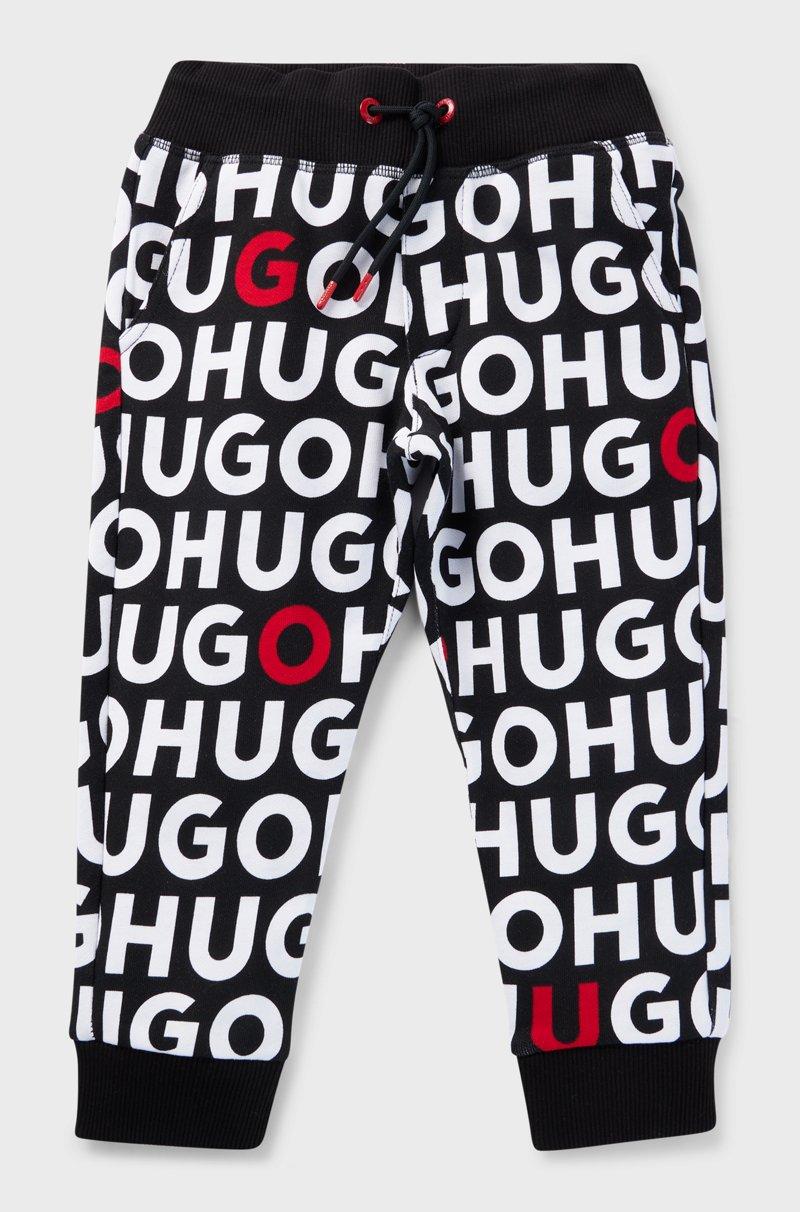 Hugo Boss Pantalones De Chándal Para Niños En Algodón Con Logos Estampados