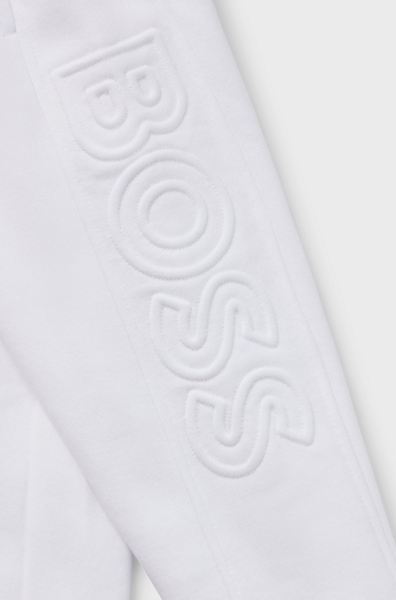 Hugo Boss Pantalones De Chándal Para Niños En Algodón Con Logos En Relieve