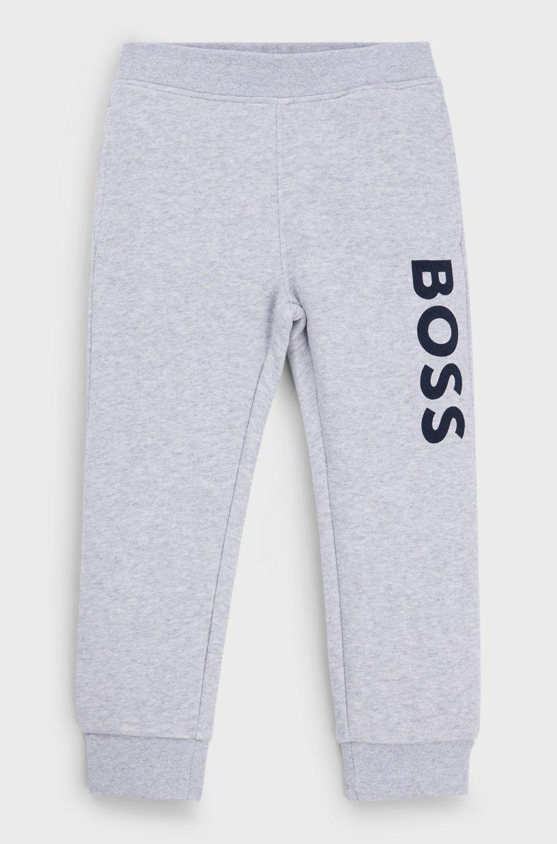 Hugo Boss Pantalones De Chándal Para Niños En Forro Polar Con Logo Vertical Estampado