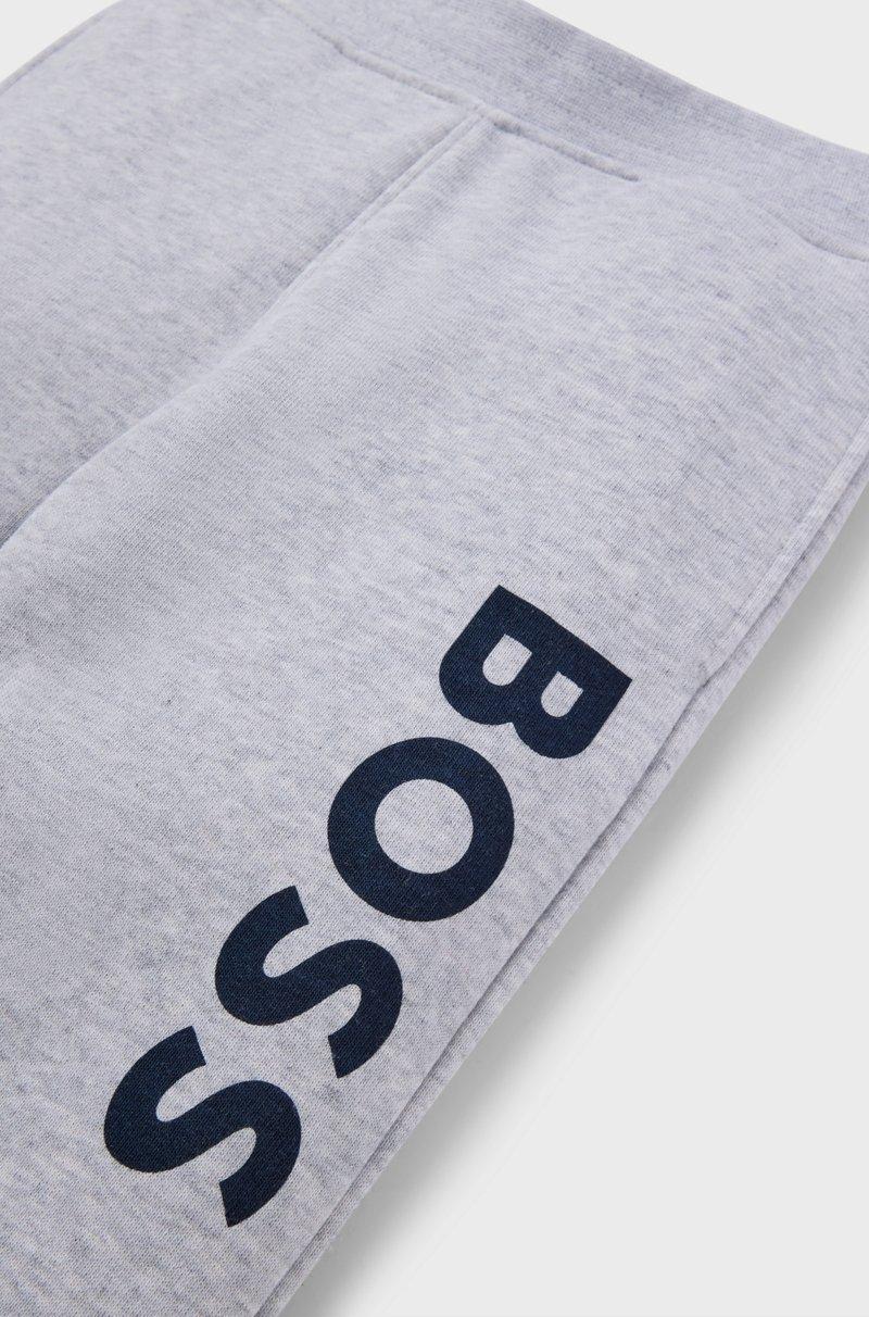 Hugo Boss Pantalones De Chándal Para Niños En Forro Polar Con Logo Vertical Estampado
