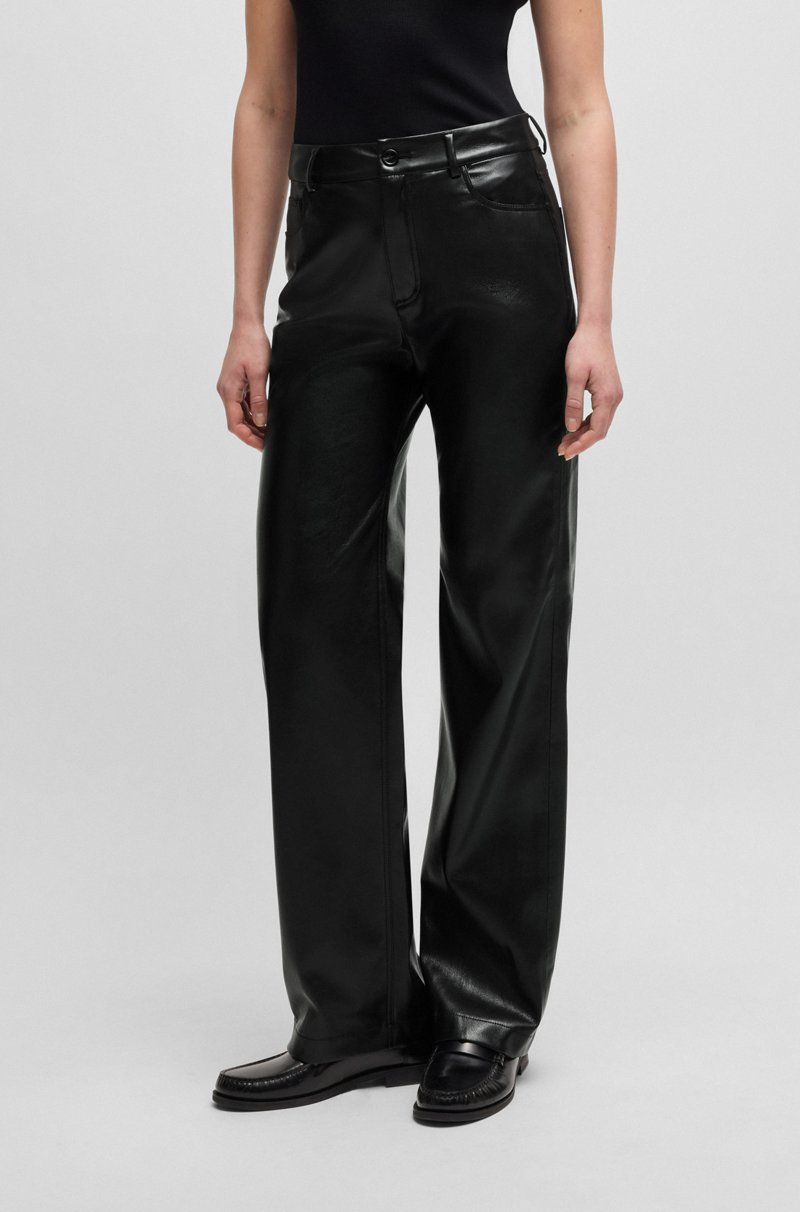 Hugo Boss Pantalones de cinco bolsillos en piel sintética