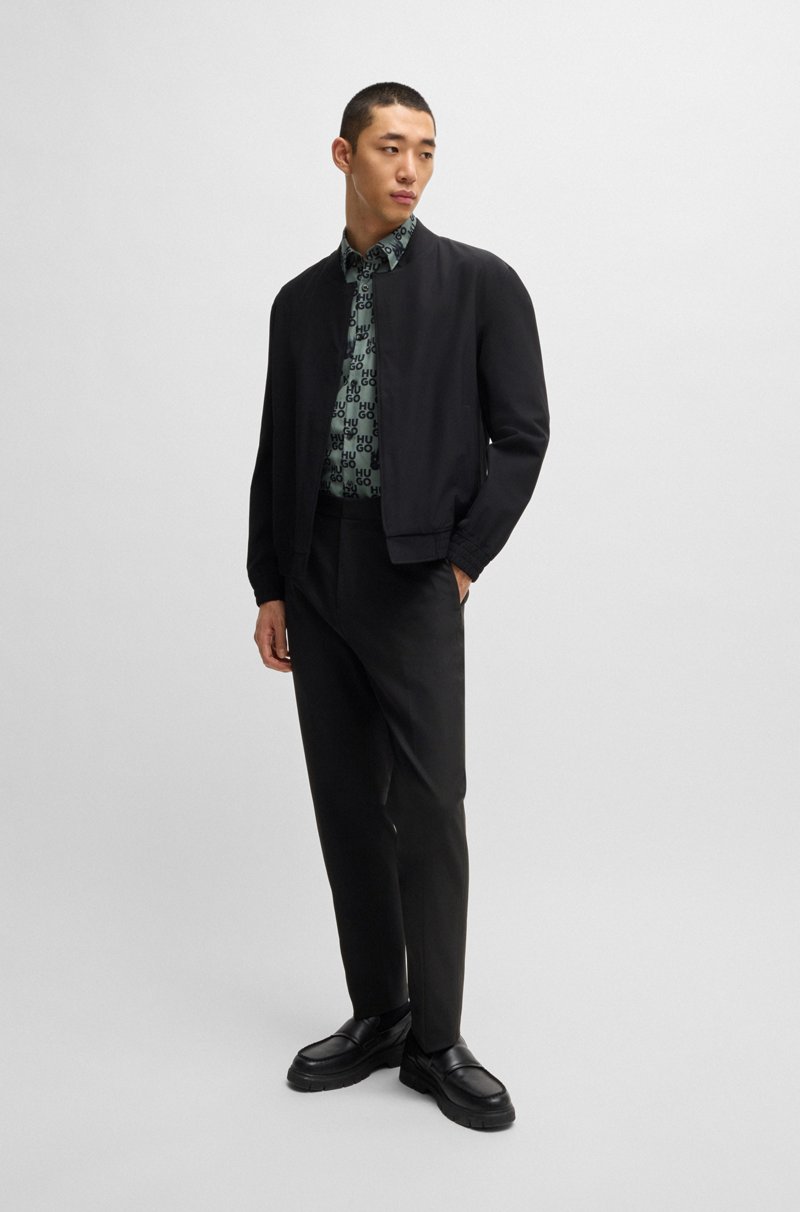 Hugo Boss Pantalones De Corte Moderno En Sarga Elástica Técnica