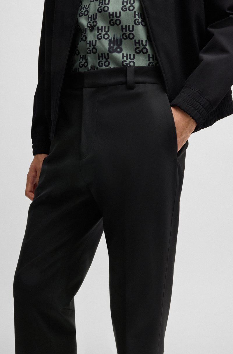 Hugo Boss Pantalones De Corte Moderno En Sarga Elástica Técnica