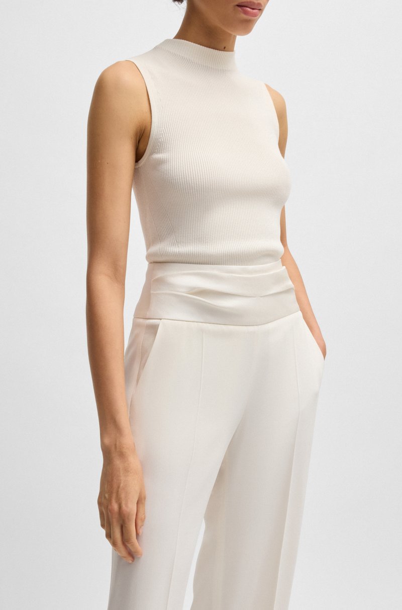 Hugo Boss Pantalones De Esmoquin De Pernera Recta Con Detalle En La Cintura