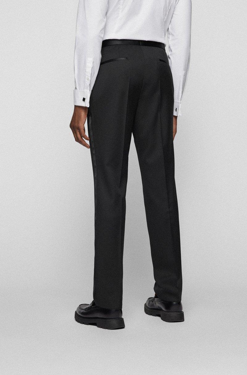 Hugo Boss Pantalones De Esmoquin Regular Fit En Sarga De Lana Virgen