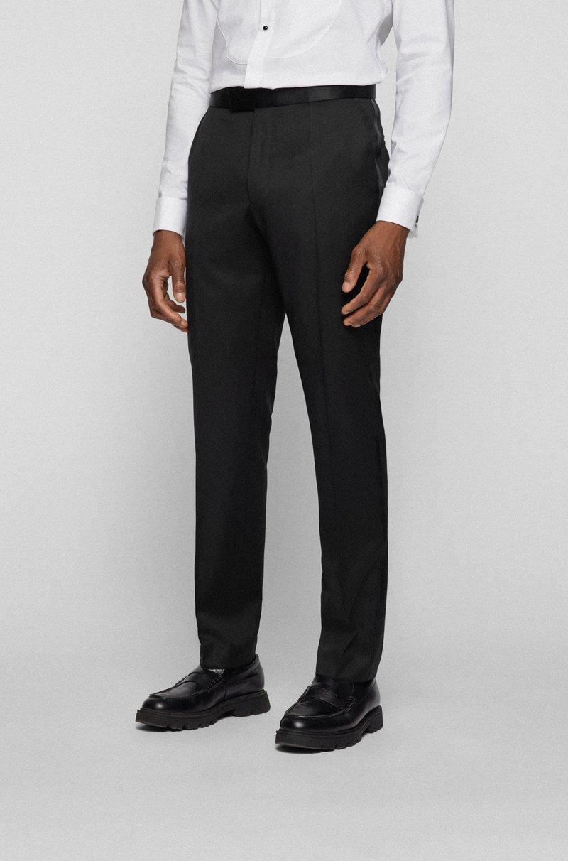 Hugo Boss Pantalones de esmoquin regular fit en sarga de lana virgen