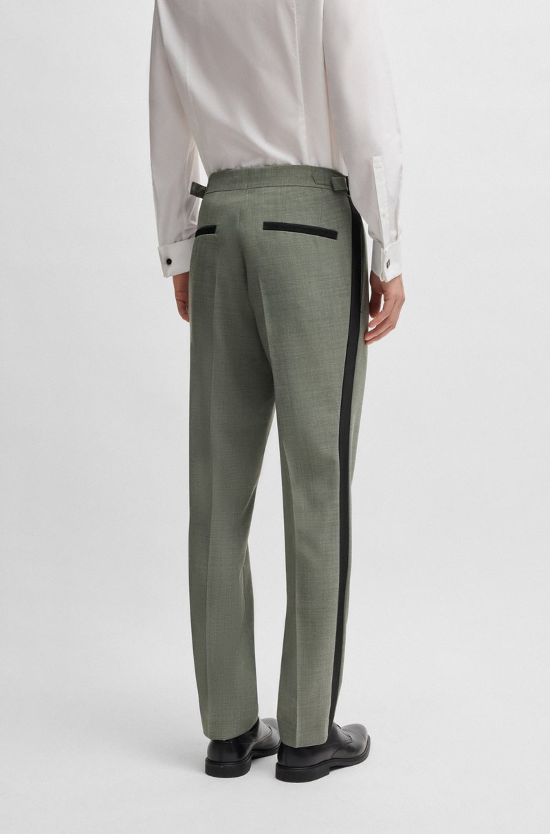 Hugo Boss Pantalones De Esmoquin Slim Fit De Mezcla De Lana