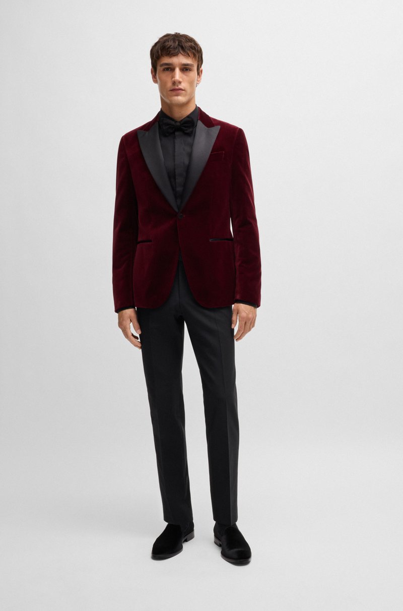 Hugo Boss Pantalones De Esmoquin Slim Fit En Lana Elástica