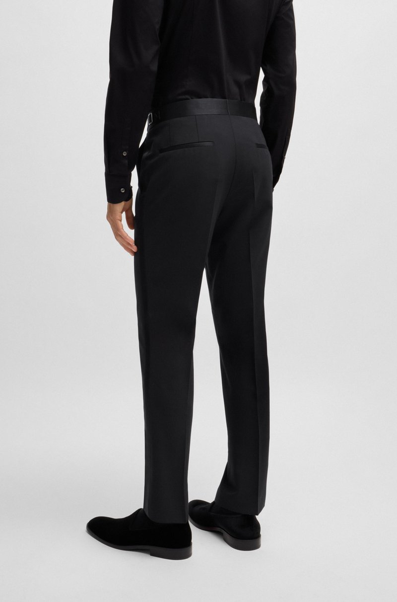 Hugo Boss Pantalones De Esmoquin Slim Fit En Lana Elástica