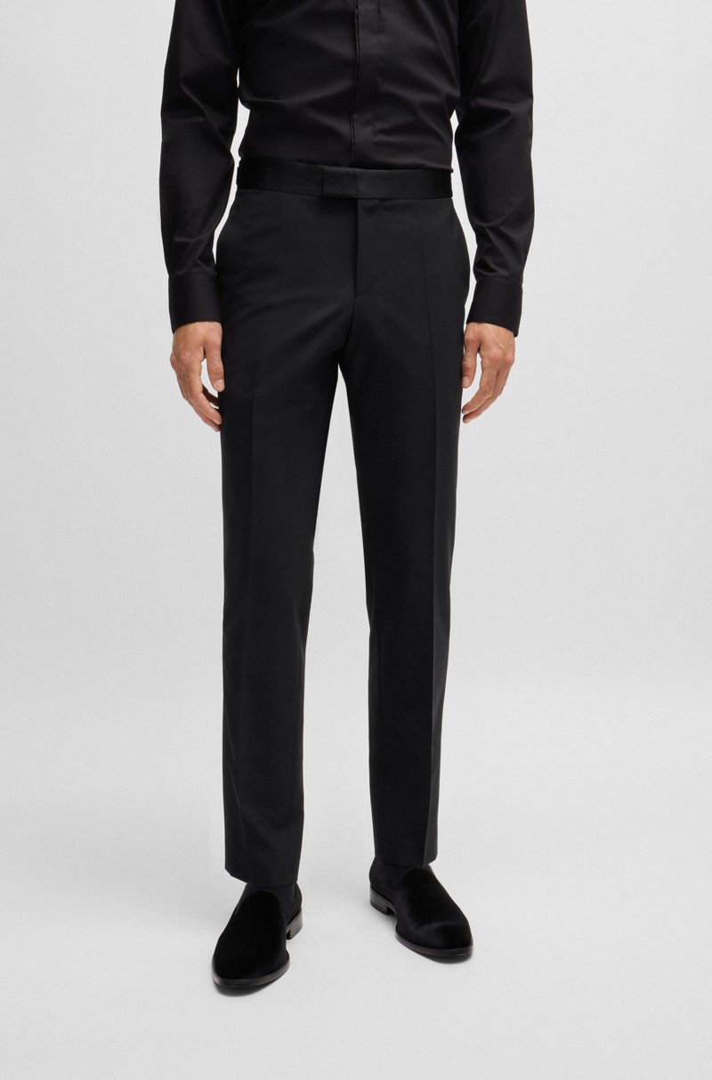 Hugo Boss Pantalones de esmoquin slim fit en lana elástica