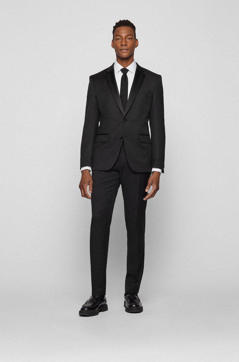 Hugo Boss Pantalones De Esmoquin Slim Fit En Sarga De Lana Virgen