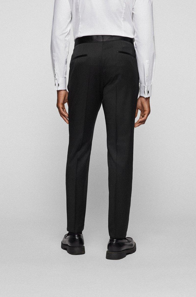 Hugo Boss Pantalones De Esmoquin Slim Fit En Sarga De Lana Virgen