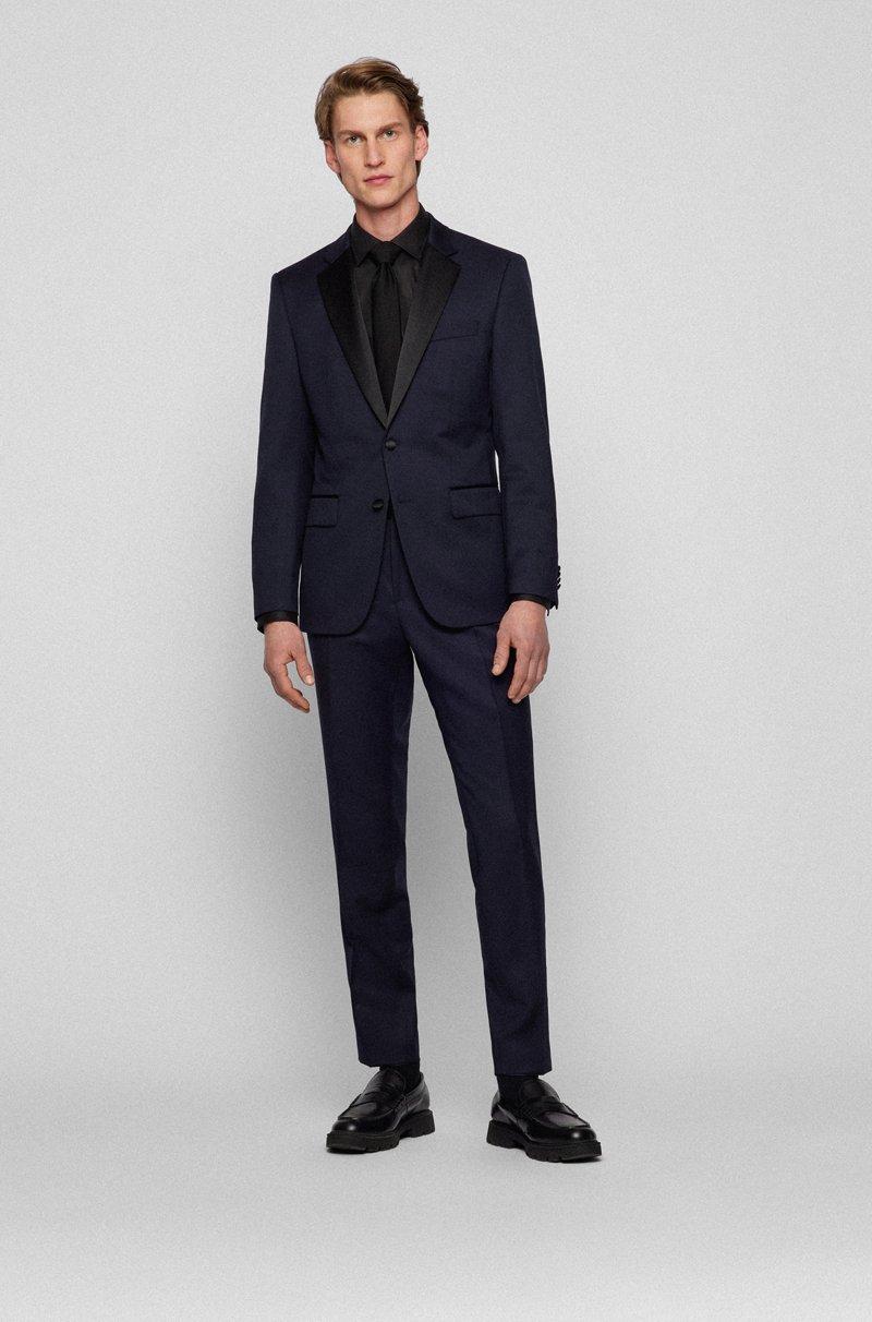 Hugo Boss Pantalones De Esmoquin Slim Fit En Sarga De Lana Virgen