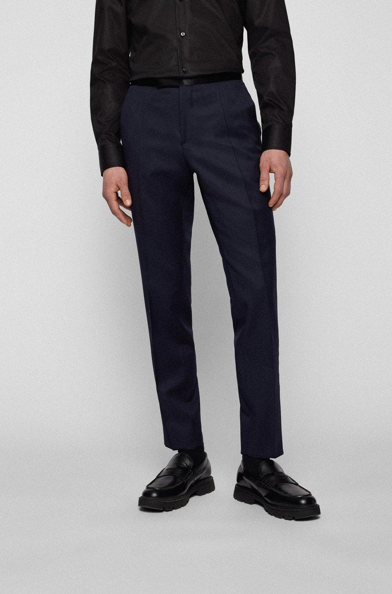 Hugo Boss Pantalones de esmoquin slim fit en sarga de lana virgen