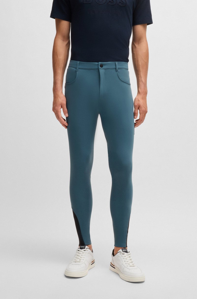 Hugo Boss Pantalones de montar con agarre en las rodillas en tejido multielástico