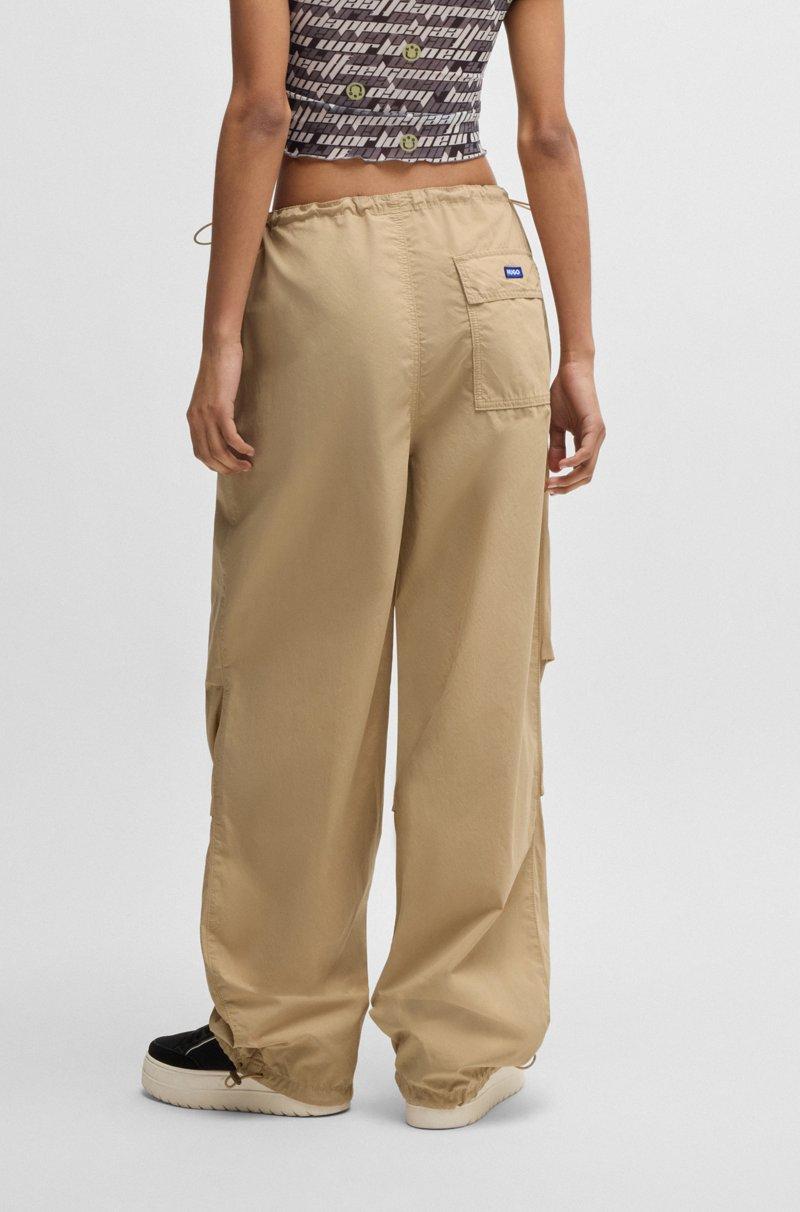 Hugo Boss Pantalones De Paracaídas Baggy Fit De Algodón