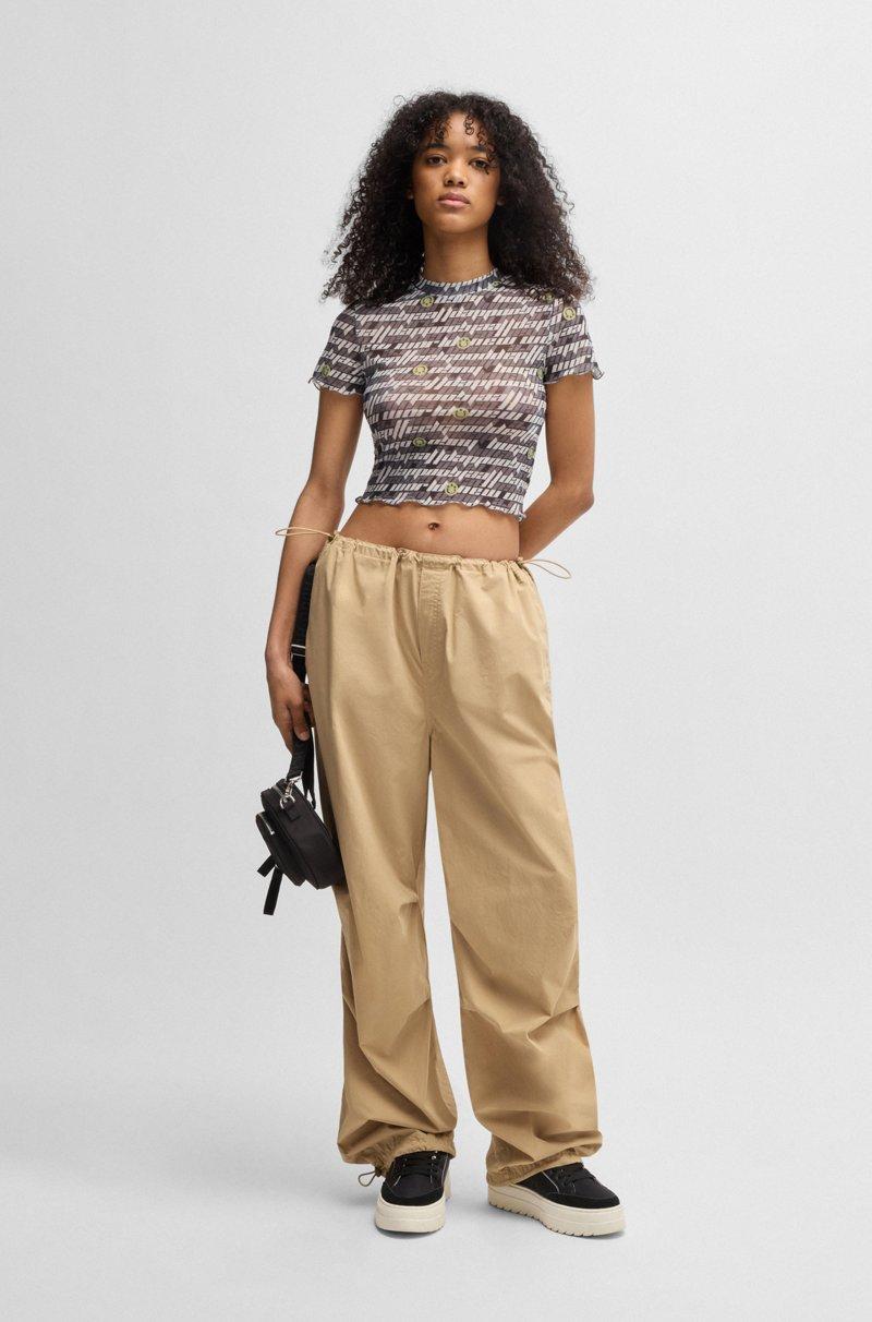 Hugo Boss Pantalones De Paracaídas Baggy Fit De Algodón